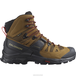 Salomon Schuhe | Salomon Herren-Wanderstiefel aus Leder – Quest 4 Gore-Tex LF4824 Gummi/Schwarz/Feuerrot
