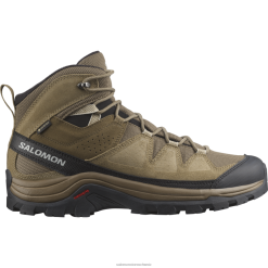 Salomon Schuhe | Salomon Herren-Wanderstiefel aus Leder – Quest Rove Gore-Tex LF48252 Känguru/Seetang/Schwarz