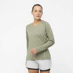 Salomon Switzerland | Salomon Damen-Langarm-T-Shirt – Cross Run LF482915 Weinblatt/Heidekraut