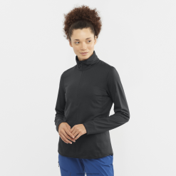 Salomon Switzerland | Salomon Damen-Midlayer-Jacke mit halbem Reißverschluss – unverzichtbar, leicht und warm LF482870 tiefschwarz