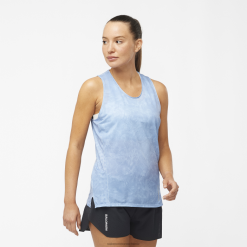 Salomon Switzerland | Salomon Damen-Tanktop – Sense Aero LF482906 Chambray-Blau/Englisches Herrenhaus