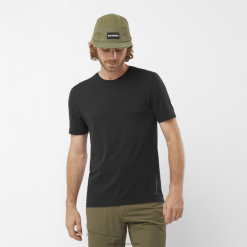 Salomon Switzerland | Salomon Herren-Kurzarm-T-Shirt – Essential Seamless LF482245 tiefschwarz