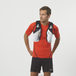 Salomon Switzerland | Salomon Herren-Laufweste mit Trinkflaschen inklusive – Adv Skin 5 Race Flag LF482307 schwarz/weiß
