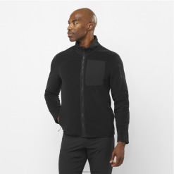 Salomon Switzerland | Salomon Herren-Midlayer-Jacke mit durchgehendem Reißverschluss – Outline Polartec LF482535 tiefschwarz