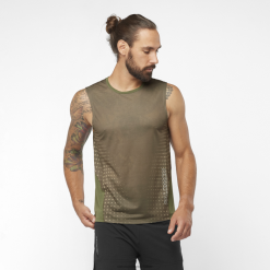Salomon Switzerland | Salomon Herren-Tanktop – Sense Aero LF482242 Weinblatt/dunkelgrün