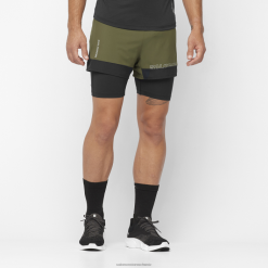 Salomon Switzerland | Salomon Herrenshorts - Cross 2in1 LF482278 Weinblatt/Tiefschwarz