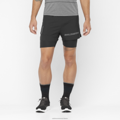 Salomon Switzerland | Salomon Herrenshorts - Cross 2in1 LF482281 tiefschwarz
