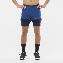 Salomon Switzerland | Salomon Herrenshorts - Cross 2in1 LF482283 Marineblaue Pfingstrose/Nachthimmel