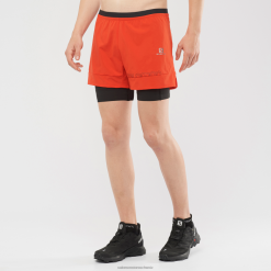 Salomon Switzerland | Salomon Herrenshorts - Cross 2in1 LF482284 feuriges Rot