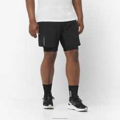 Salomon Switzerland | Salomon Herrenshorts – Cross Twinskin LF482300 Schwarz