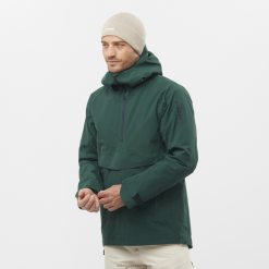 Salomon Switzerland | Salomon Isolierte Kapuzenjacke für Herren – Gravity Gore-Tex Anorak LF482557 Ponderosa-Kiefer/Nachthimmel