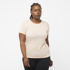 Salomon Switzerland | Salomon Kurzarm-T-Shirt für Damen – Cross Run LF482878 Cremebraun/Heidekraut