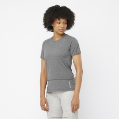 Salomon Switzerland | Salomon Kurzarm-T-Shirt für Damen – Cross Run LF482879 tiefschwarz/heide