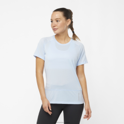 Salomon Switzerland | Salomon Kurzarm-T-Shirt für Damen – Cross Run LF482882 Chambrayblau/Heidekraut