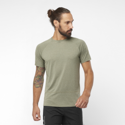 Salomon Switzerland | Salomon Kurzarm-T-Shirt für Herren – Cross Run LF482237 Weinblatt/Heidekraut