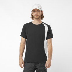 Salomon Switzerland | Salomon Kurzarm-T-Shirt für Herren – Equipe LF482243 tiefes Schwarz/Weiß